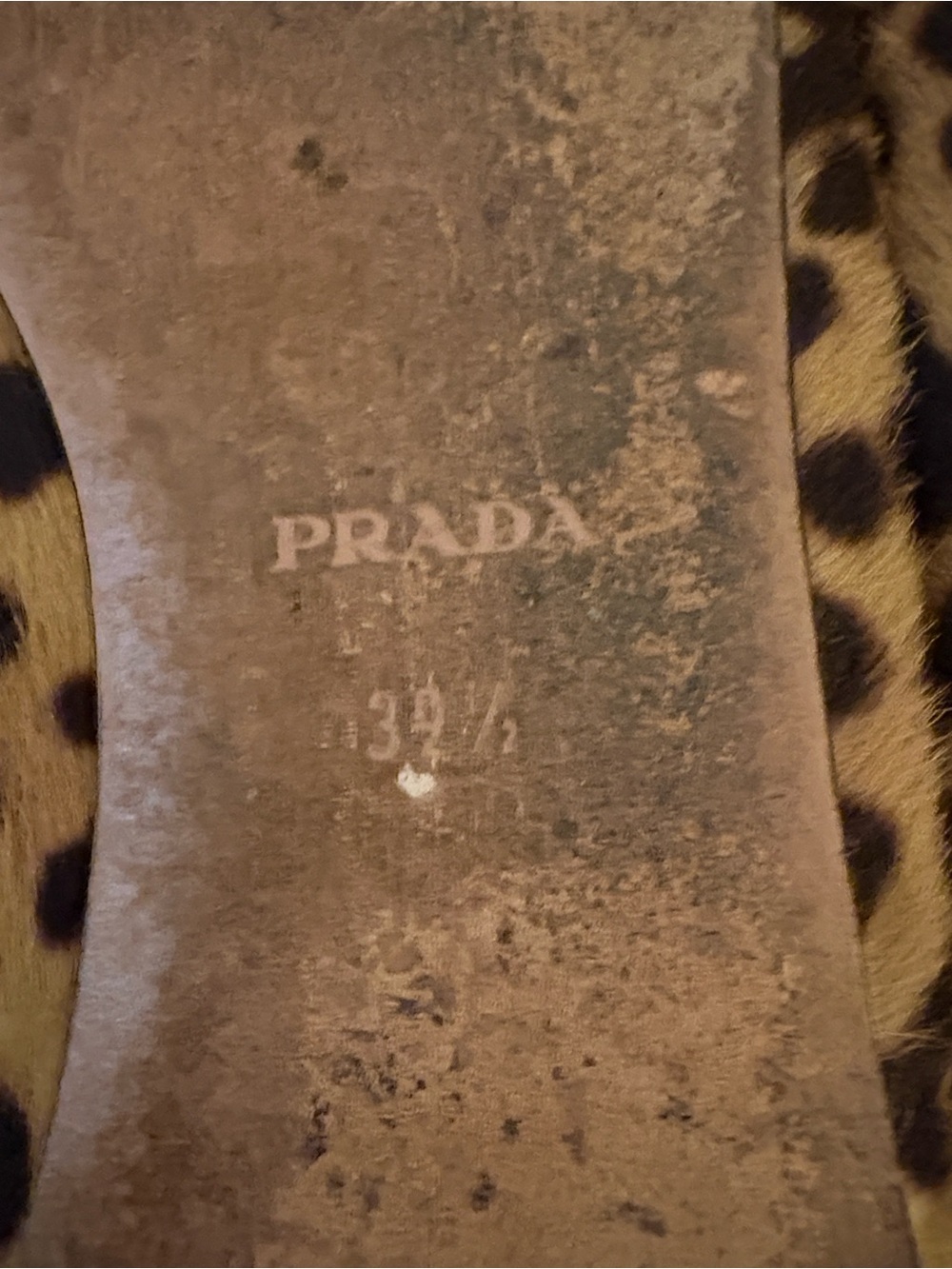 Prada calf-skin loafers in a bold leopard print- Tan and Black 8.5 ~ Authentic - Picture 8 of 16